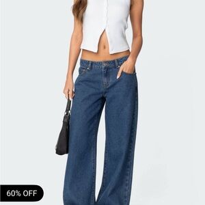 XS Edikted Blue Wash Raelynn Washed Low Ride Jeans NEW WITH TAGS